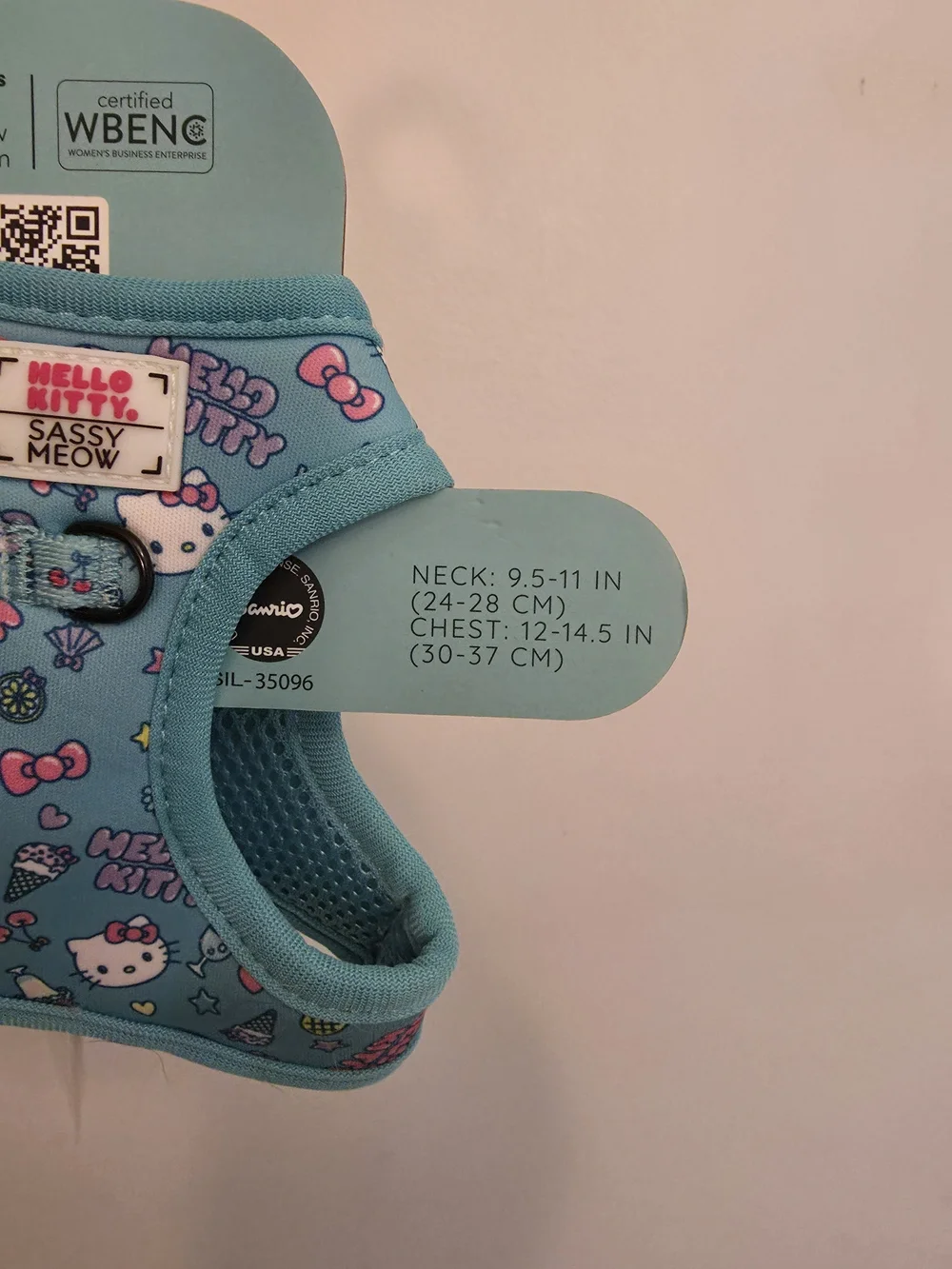 Hello Kitty Teal Blue Sassy Meow Dog Harness with Character Print